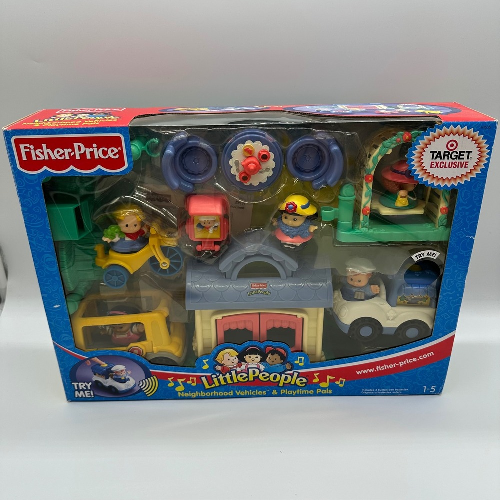 Little People 2004 Super Set Neighborhood Vehicles & Playtime Pals Open Box READ